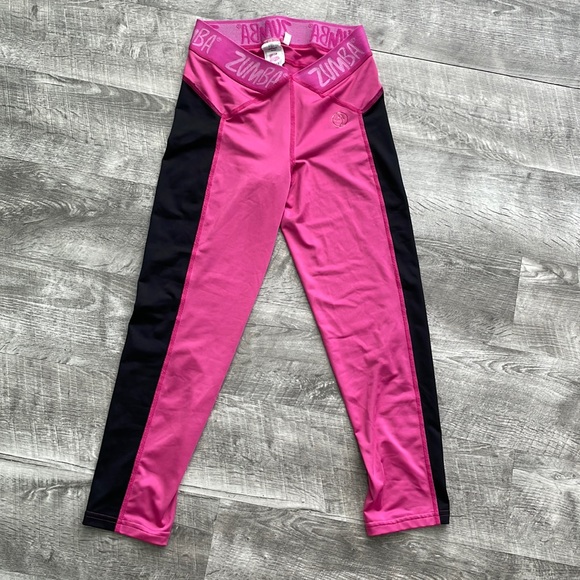 Pink and Black Zumba Leggings Size XS - Picture 2 of 6